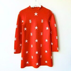 Burberry Denise TB & Star Sweater Dress – Red/orange/white Size 12 Girl